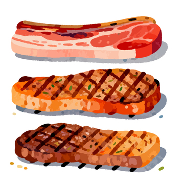 手绘烤肉美食插画设计素材