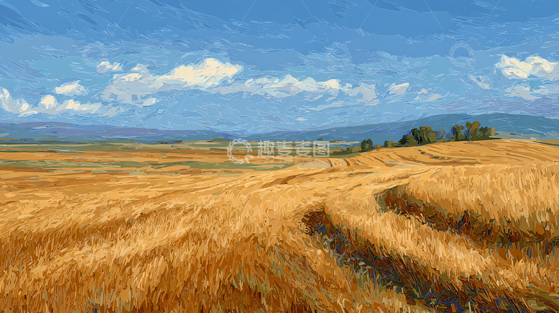 高清大图下载【趣麦麦图】金色麦田的梦幻风光