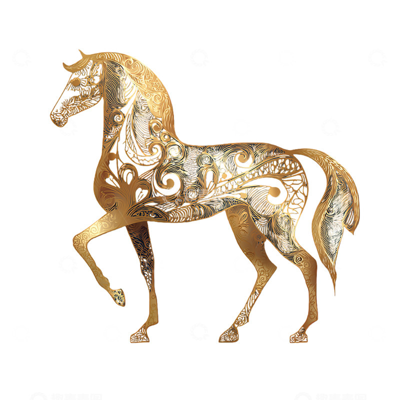 高清大图下载【趣麦麦图】金色奇幻马艺展现