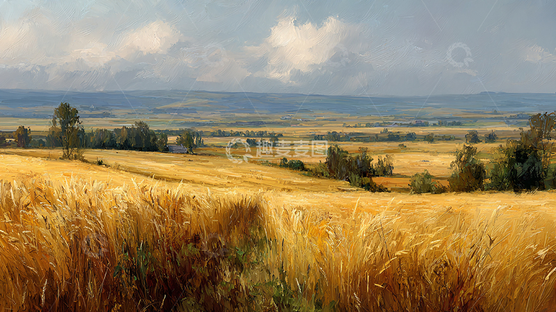 高清大图下载【趣麦麦图】田野间的黄金海洋
