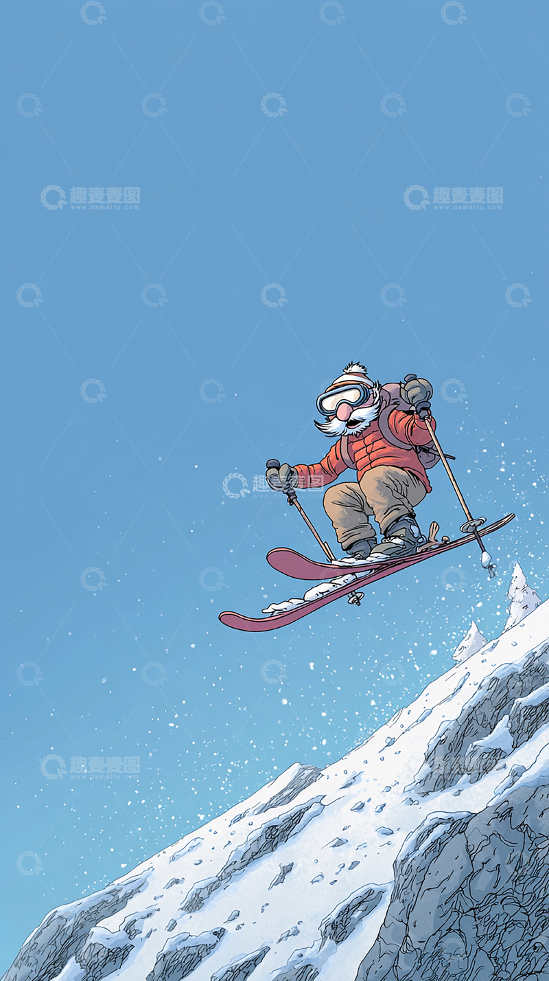 高清大图下载【趣麦麦图】极限滑雪冒险之旅