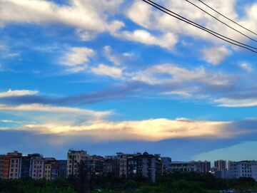 城市晚霞建筑景观