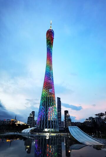 多彩广州塔城市夜景摄影