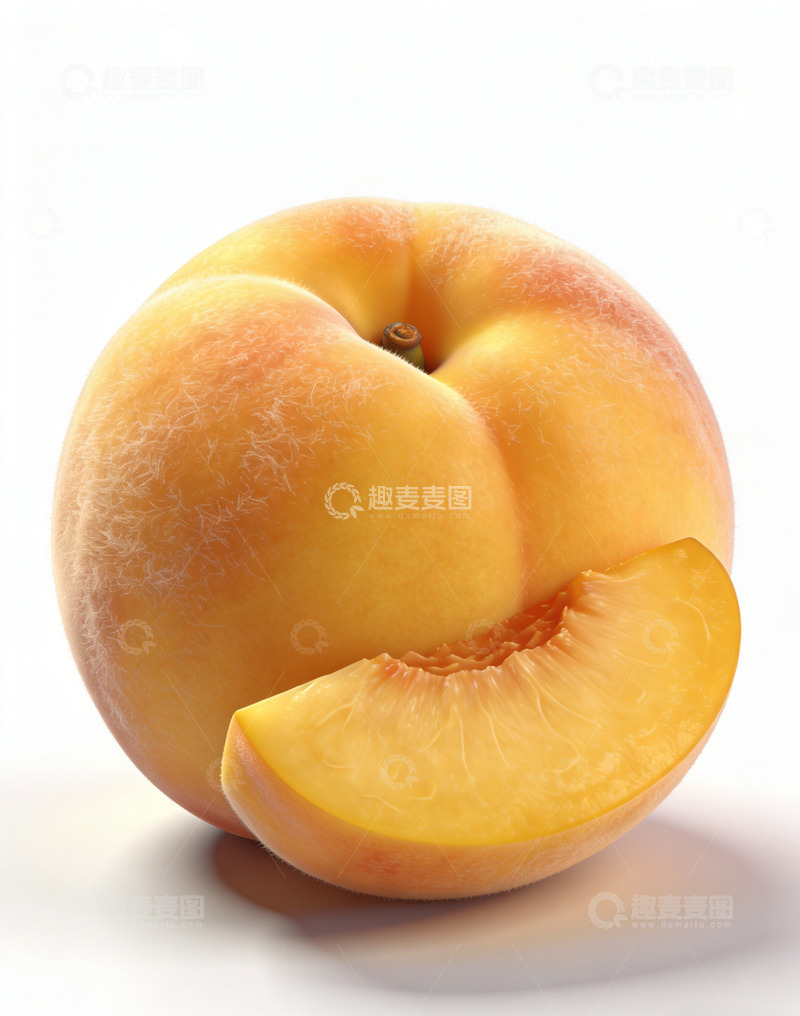 高清大图下载【趣麦麦图】新鲜黄桃特写摄影