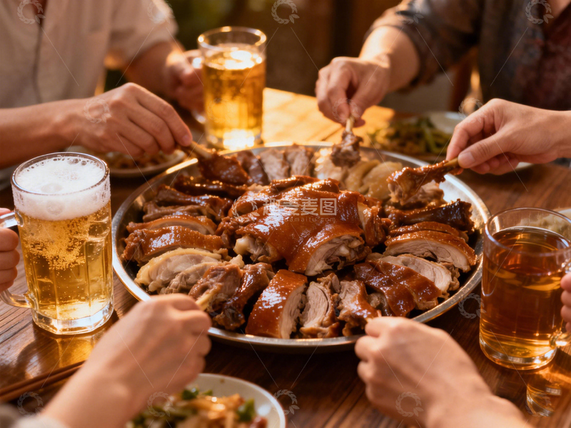 高清大图下载【趣麦麦图】欢聚一堂共享美食