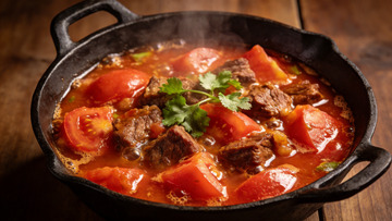 创意美食家常菜番茄牛腩摄影图