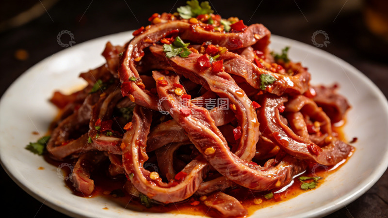高清大图下载【趣麦麦图】创意美食小吃红油肚丝摄影图