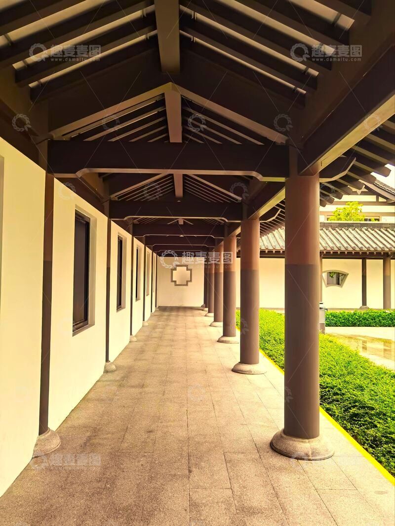 高清大图下载【趣麦麦图】古典长廊建筑风光摄影