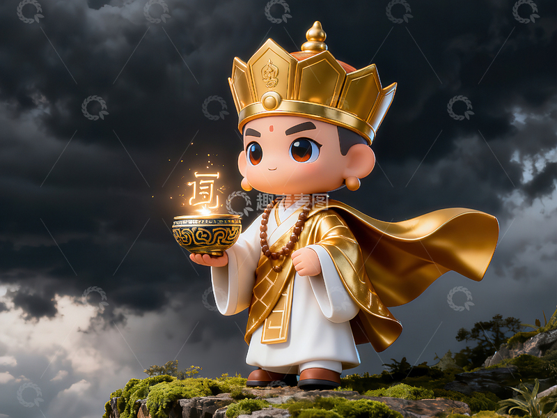 高清大图下载【趣麦麦图】Q版西游记角色系列-唐僧