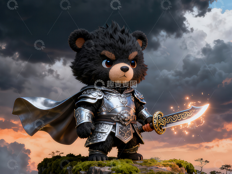 高清大图下载【趣麦麦图】Q版西游记角色系列-黑熊怪