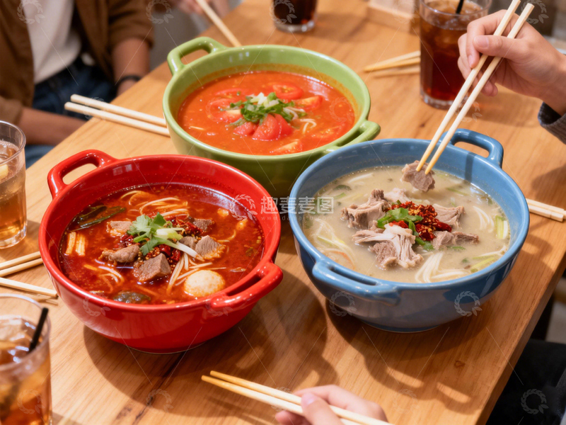 高清大图下载【趣麦麦图】多彩面条汤美食摄影