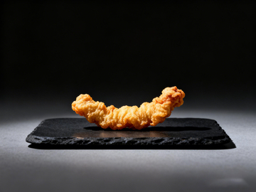 简约美食炸鸡块黑色背景摄影