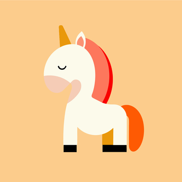 卡通小马独角兽设计素材