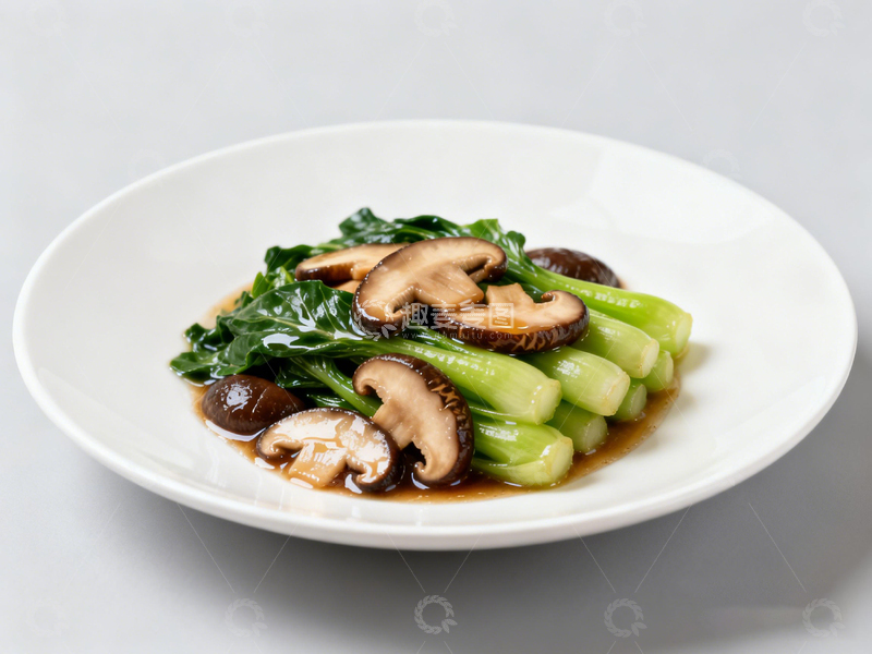 高清大图下载【趣麦麦图】香菇青菜家常菜肴
