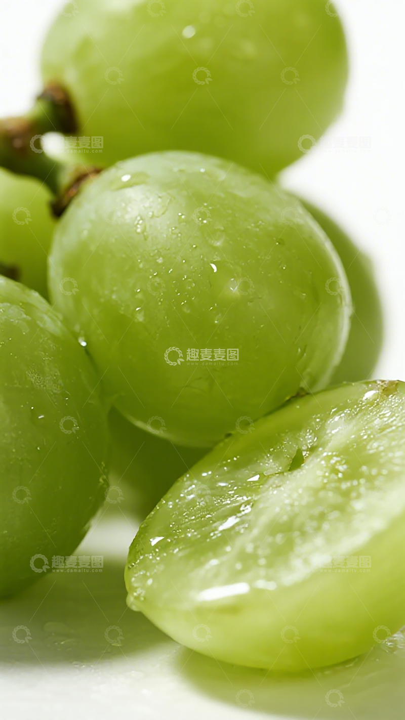 高清大图下载【趣麦麦图】清新绿葡萄特写摄影
