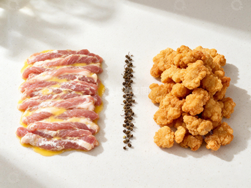 高清大图下载【趣麦麦图】美食摆盘五花肉炸鸡胡椒