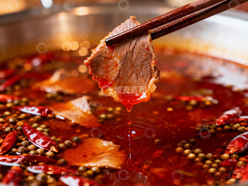 高清大图下载【趣麦麦图】麻辣火锅牛肉美食摄影
