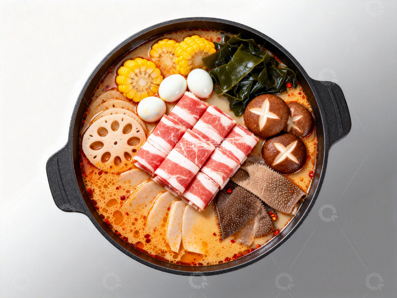 高清大图下载【趣麦麦图】火锅食材丰富色彩鲜艳