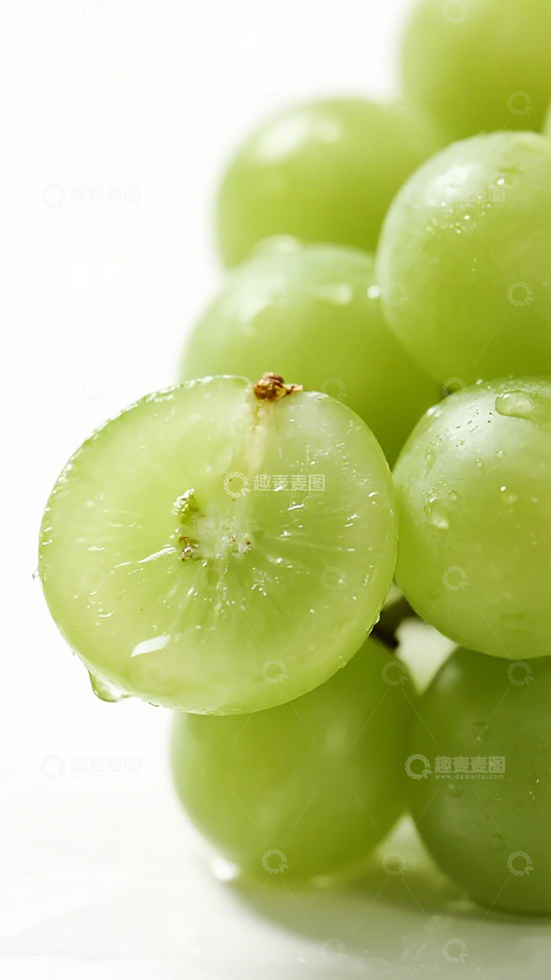 高清大图下载【趣麦麦图】清新绿葡萄特写摄影图片