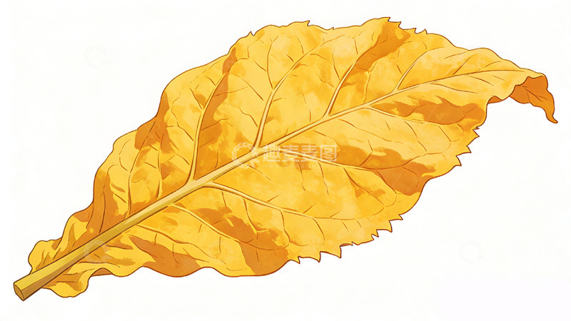 高清大图下载【趣麦麦图】秋天金黄树叶插画