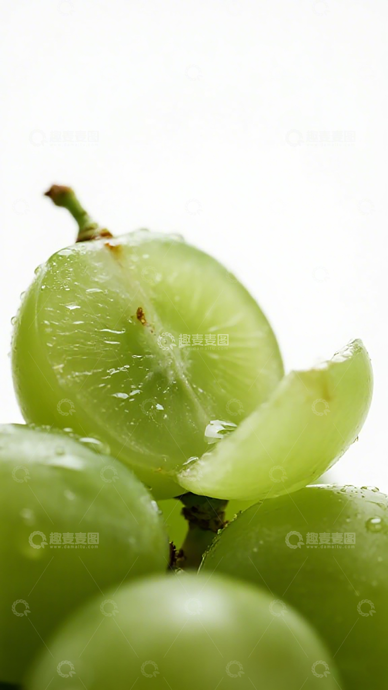 高清大图下载【趣麦麦图】清新绿葡萄特写摄影图