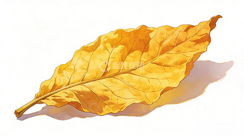 高清大图下载【趣麦麦图】金黄秋叶手绘插画