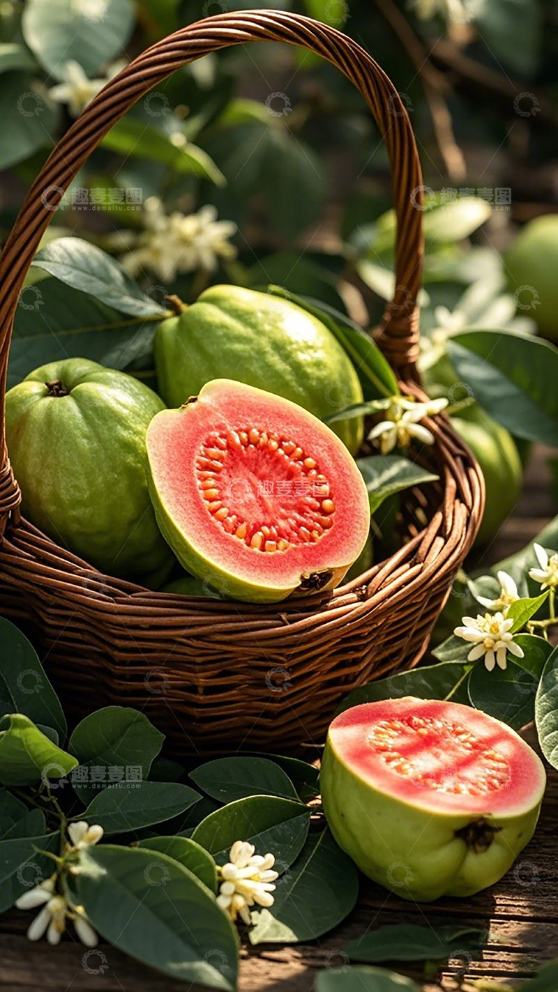 高清大图下载【趣麦麦图】田园风番石榴水果篮摄影