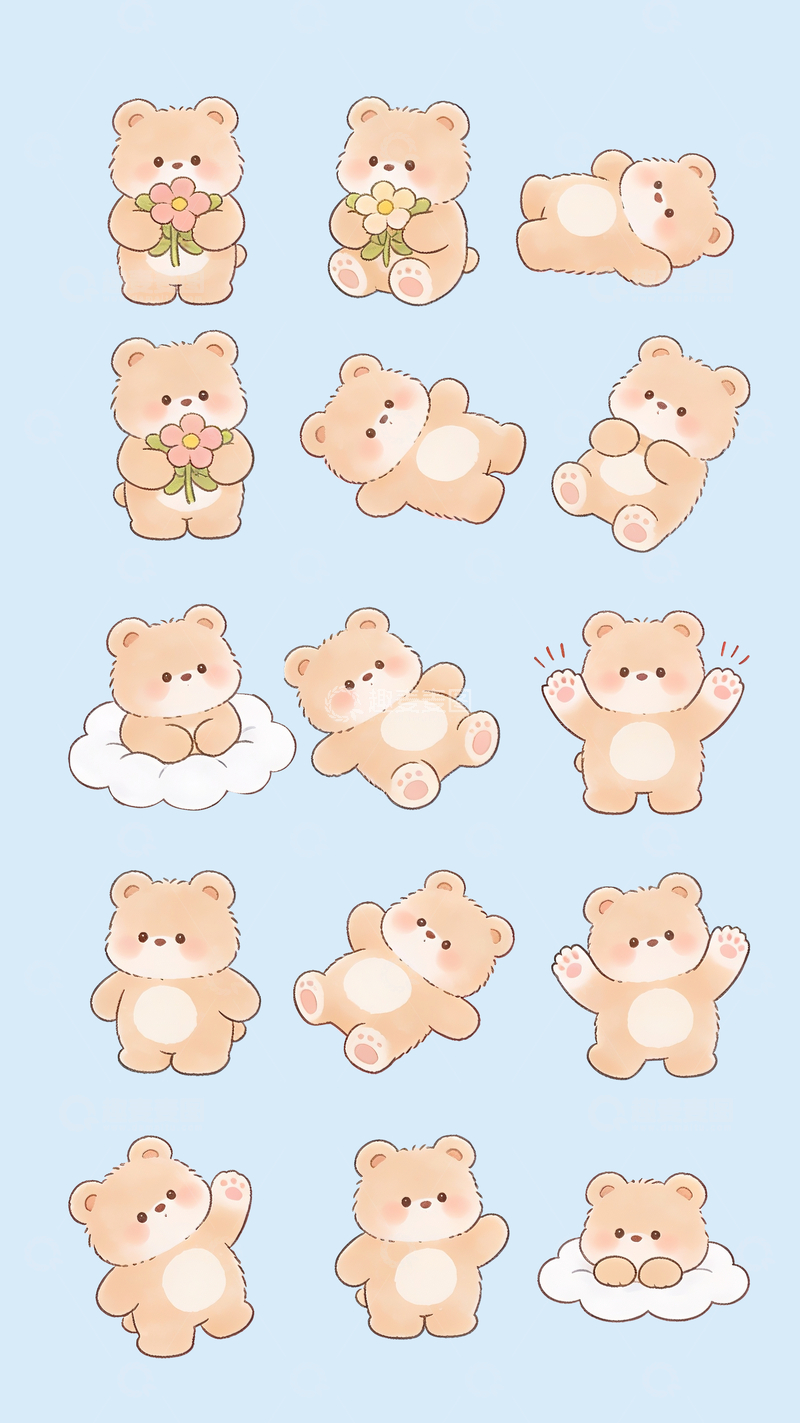 源文件下载【趣麦麦图】卡通小熊合集2