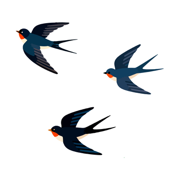 卡通燕子飞翔图案设计素材