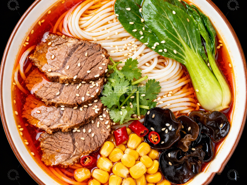高清大图下载【趣麦麦图】香辣牛肉面美食摄影图片
