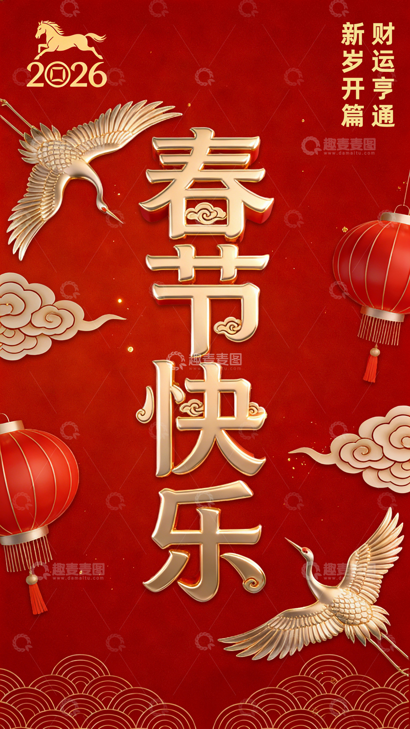 源文件下载【趣麦麦图】春节喜庆海报设计素材