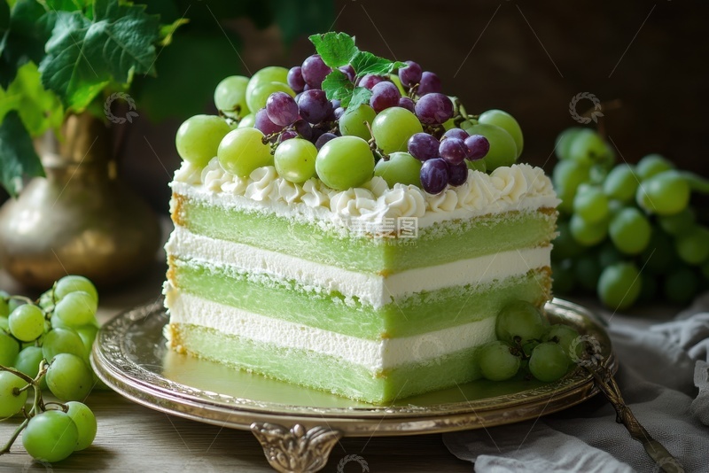 高清大图下载【趣麦麦图】夹心葡萄奶油蛋糕摄影