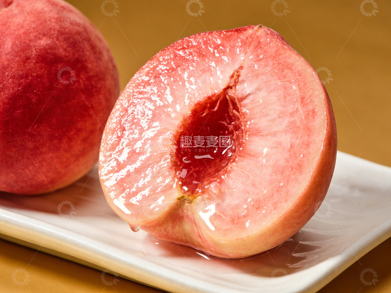 高清大图下载【趣麦麦图】新鲜桃子特写水果摄影