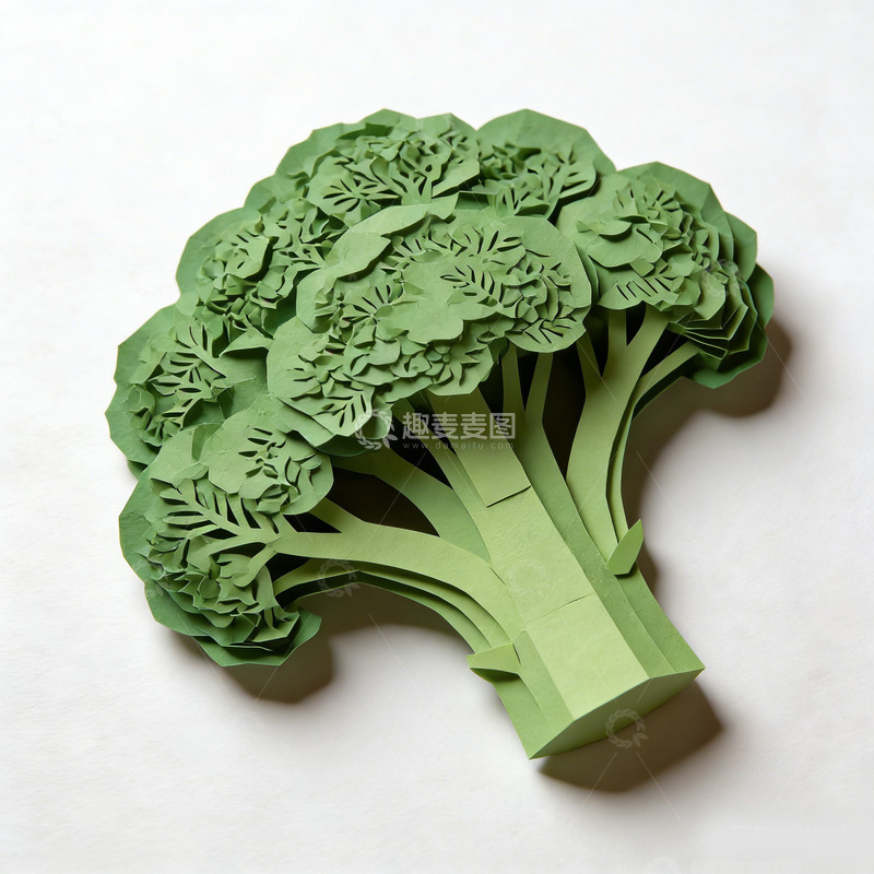 高清大图下载【趣麦麦图】纸艺西兰花艺术作品展示