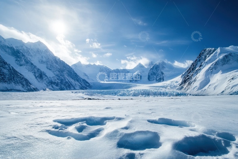 高清大图下载【趣麦麦图】冰川白雪雪地美景