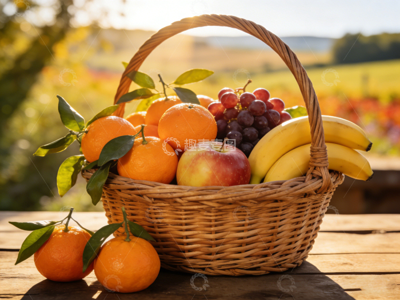 高清大图下载【趣麦麦图】田园风水果篮静物摄影1