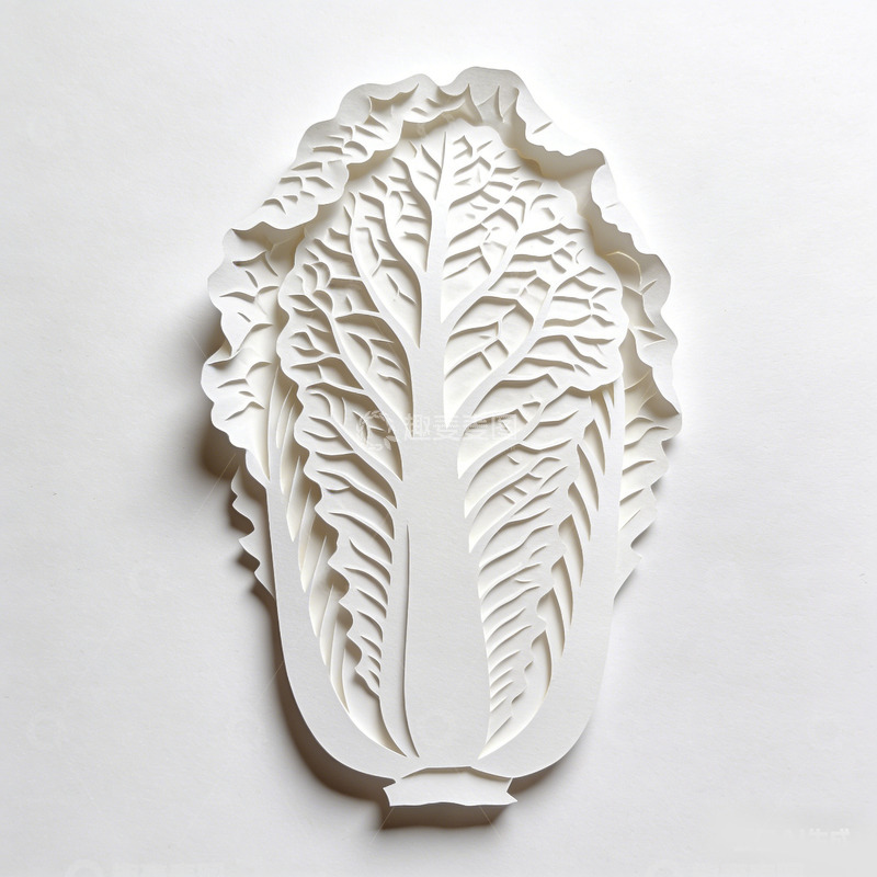 高清大图下载【趣麦麦图】纸雕艺术白菜叶