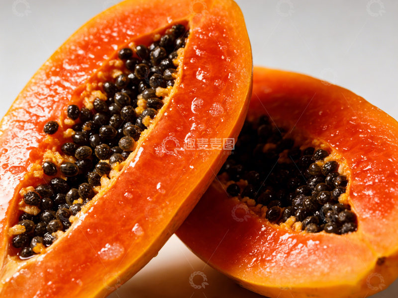 高清大图下载【趣麦麦图】新鲜木瓜特写摄影