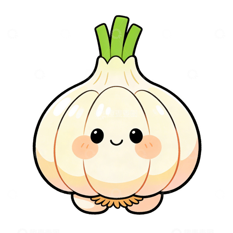 高清大图下载【趣麦麦图】大蒜手绘插画