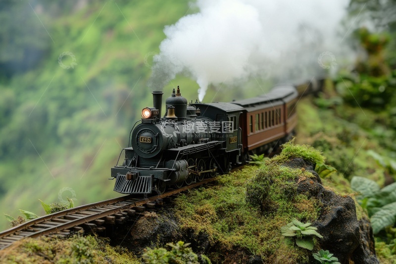 高清大图下载【趣麦麦图】微观景观小火车