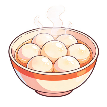 汤圆手绘插画