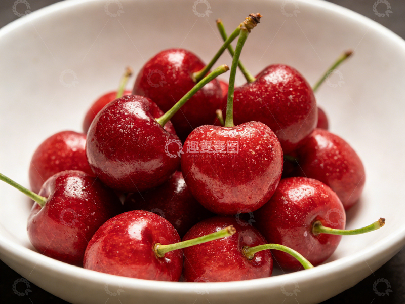 高清大图下载【趣麦麦图】新鲜红樱桃盛放