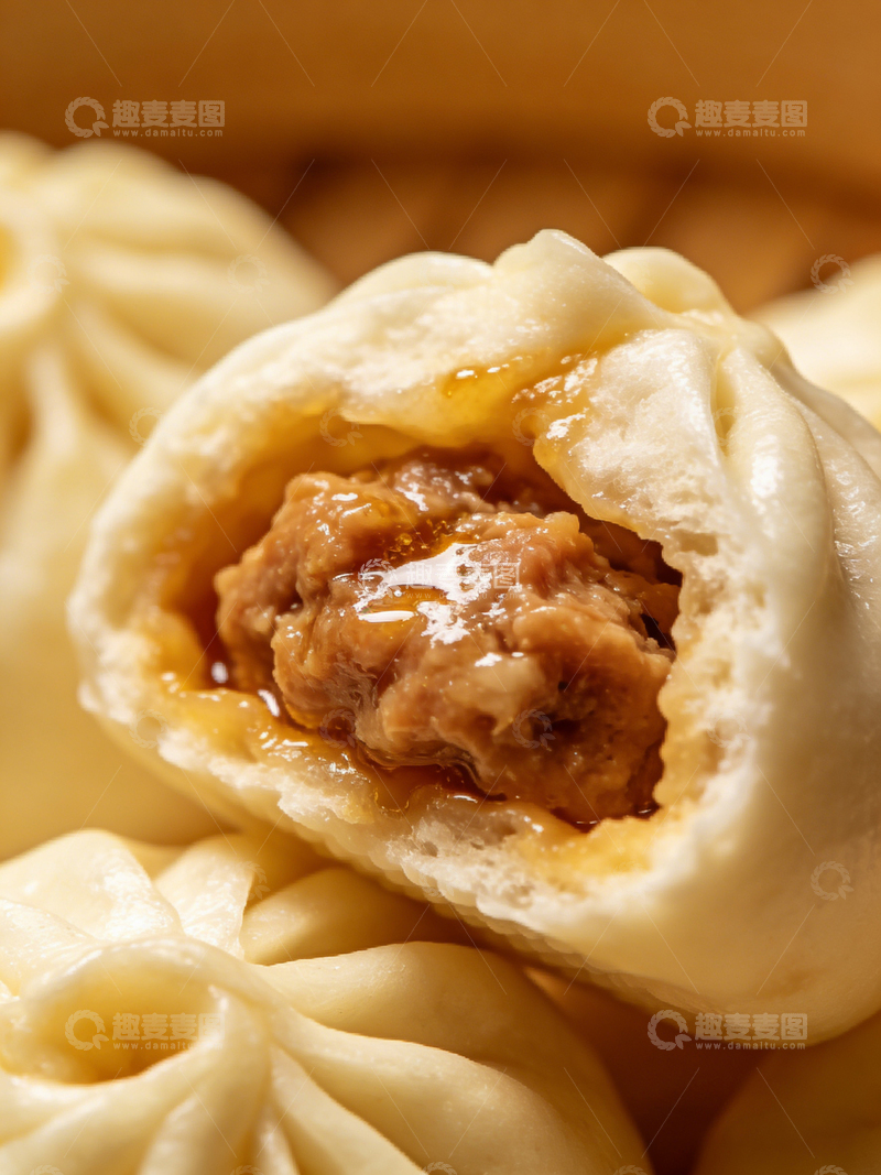 高清大图下载【趣麦麦图】包子特写实拍