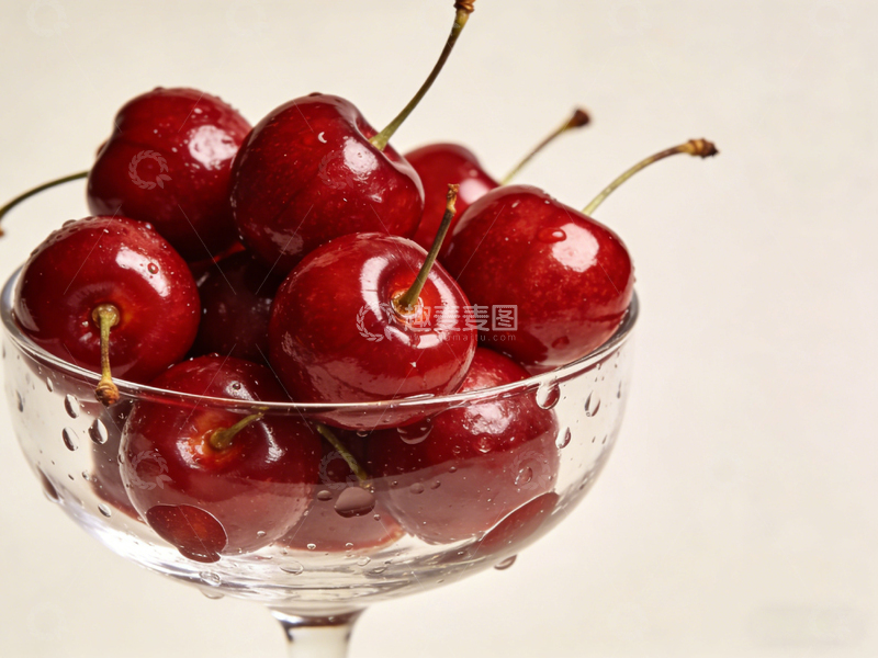 高清大图下载【趣麦麦图】玻璃碗樱桃特写
