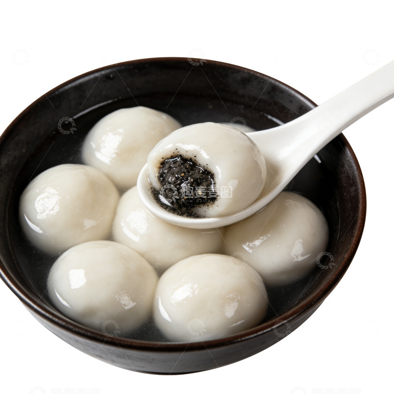 高清大图下载【趣麦麦图】一碗芝麻汤圆