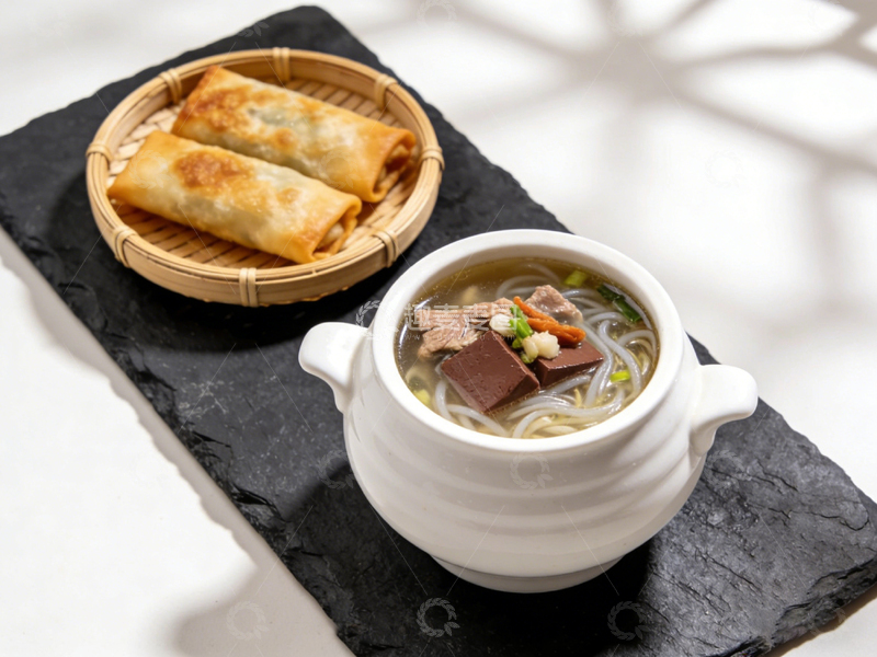 高清大图下载【趣麦麦图】中式美食春卷汤面