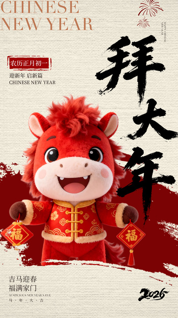 喜庆牛年新年海报设计素材