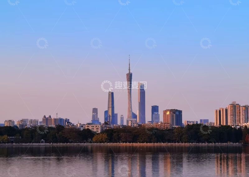 高清大图下载【趣麦麦图】城市天际线高楼倒影风光摄影