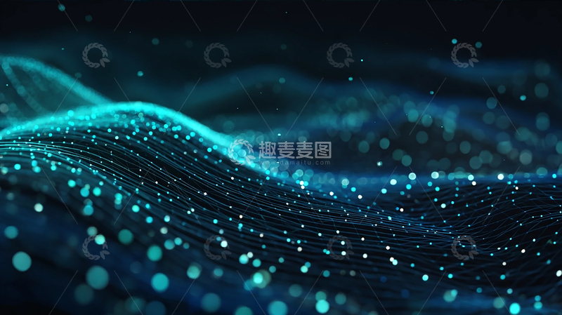 高清大图下载【趣麦麦图】数据流光的蓝色诗篇