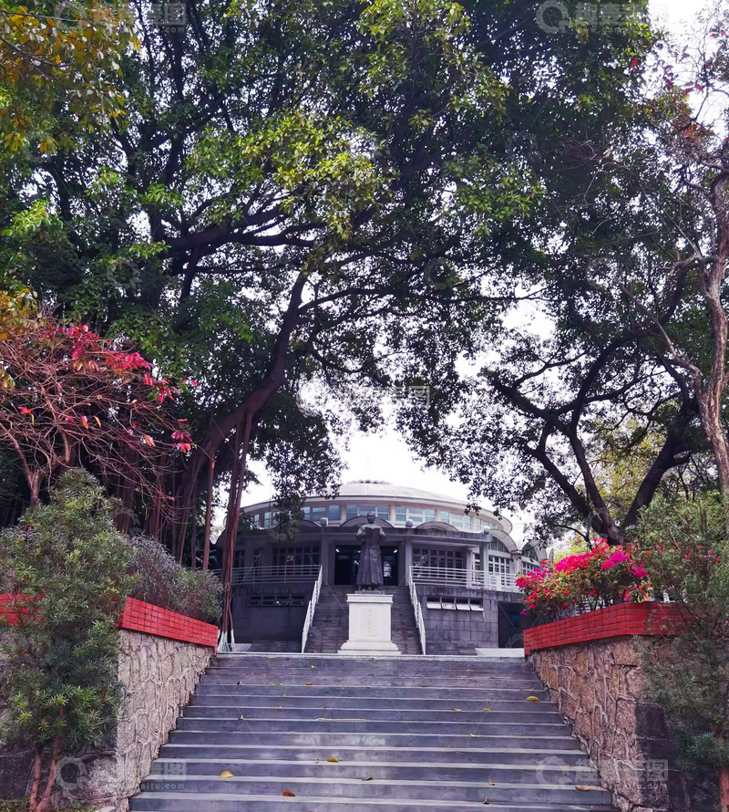 高清大图下载【趣麦麦图】-园林风光建筑入口石阶